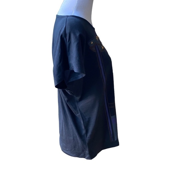 Vintage Shruchrzen Women’s Black Top with Fancy Rhinestone and Faux Pearl Accent - Picture 7 of 12